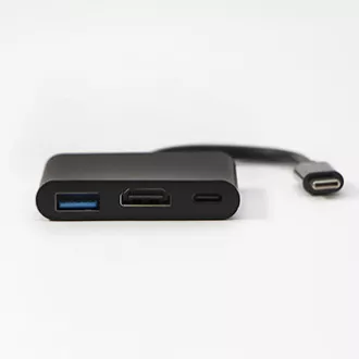 Konwerter USB/Video   HUB, DP Alt Mode, USB C męskie - HDMI żeńskie   USB C żeńskie (PD)   USB A żeńskie, czarny, całkowicie nowy, pudełko 4K2K@30H