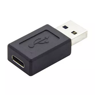 Reduktor USB (3.0), USB A męski - USB C żeński, czarny, plastikowa torba, 5 Gb/s
