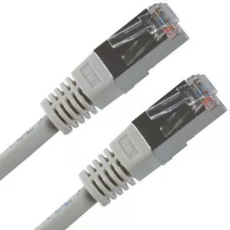 Kabel LAN FTP patchcord, kat. 5e, RJ45 męski - RJ45 męski, 0,5 m, ekranowany, szary, ekonomiczny Kabel LAN FTP patchcord, kat. 5e, RJ45 męski - RJ45 męski, 0,5 m, ekranowany, szary, ekonomiczny