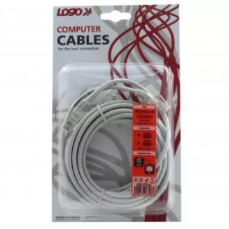 Kabel LAN patchcord UTP, Cat.5e, RJ45 męski - RJ45 męski, 5 m, nieekranowany, szary, blister z logo Kabel LAN patchcord UTP, Cat.5e, RJ45 męski - RJ45 męski, 5 m, nieekranowany, szary, blister z logo