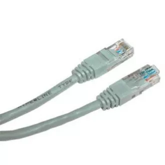 Kabel sieciowy LAN UTP patchcord, Cat.5e, RJ45 męski - RJ45 męski, 7 m, nieekranowany, szary, ekonomiczny
