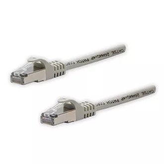 Kabel LAN FTP patchcord, kat. 5e, RJ45 męski - RJ45 męski, 10 m, ekranowany, szary, czysta miedź, ekonomiczny