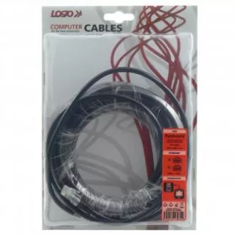 Kabel LAN UTP patchcord, Cat.5e, RJ45 męski - RJ45 męski, 10 m, nieekranowany, szary, blister z logo