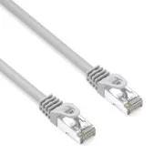 Kabel LAN S/FTP patchcord, kat. 6a, RJ45 męski - RJ45 męski, 10 m, podwójny ekran, LSOH, szary, 10 Gb/s, ekonomiczny