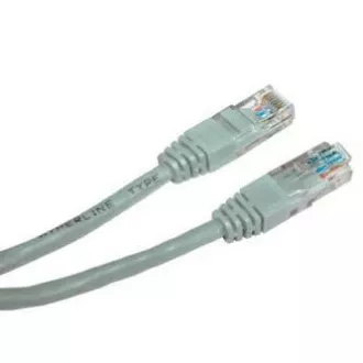 Kabel LAN UTP patchcord krosowy, Cat.5e, RJ45 męski - RJ45 męski, 10 m, nieekranowany, krosowy, szary, do podłączenia 2 komputerów, eco
