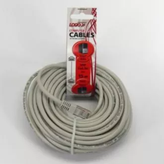 Kabel sieciowy LAN patchcord UTP, kat. 5e, RJ45 męski - RJ45 męski, 15 m, nieekranowany, szary, torba z logo LOGO Kabel sieciowy LAN patchcord UTP, kat. 5e, RJ45 męski - RJ45 męski, 15 m, nieekranowany, szary, torba z logo LOGO