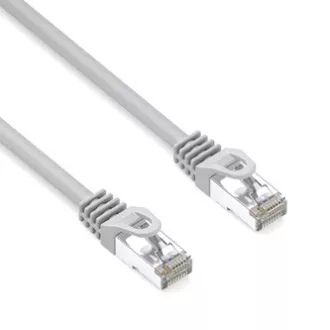 Kabel LAN S/FTP patchcord, kat. 6a, RJ45 męski - RJ45 męski, 15 m, podwójny ekran, LSOH, szary, 10 Gb/s, ekonomiczny