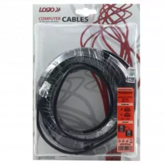 Kabel sieciowy LAN UTP crossover patchcord, Cat.5e, RJ45 męski - RJ45 męski, 15 m, nieekranowany, crossover, szary, do podłączenia 2 komputerów, Log