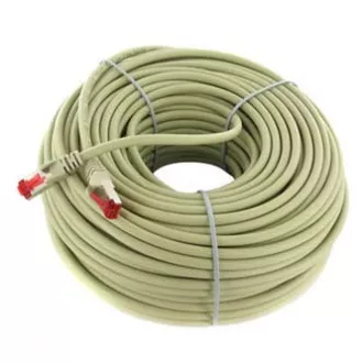 Kabel LAN S/FTP patchcord, kat. 6, RJ45 męski - RJ45 męski, 30 m, ekranowany, LSOH, szary, ekonomiczny