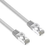 Kabel LAN S/FTP patchcord, kat. 6a, RJ45 męski - RJ45 męski, 50 m, podwójny ekran, LSOH, szary, 10 Gb/s, ekonomiczny