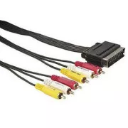 Kabel wideo SCART męski - 6x CINCH męski, 1,5 m, czarny