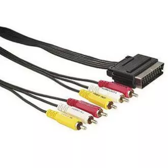 Kabel wideo SCART męski - 6x CINCH męski, 1,5 m, czarny Kabel wideo SCART męski - 6x CINCH męski, 1,5 m, czarny