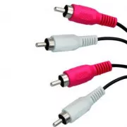 Kabel audio 2x CINCH męski - 2x CINCH męski, 1,5 m, czarny, logo