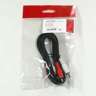 Kabel audio 2x CINCH męski - 2x CINCH męski, 1,5 m, czarny, logo