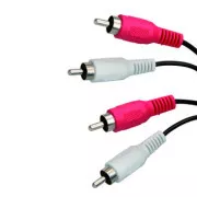Kabel audio 2x CINCH męski - 2x CINCH męski, 1,5 m, czarny, blister z logo