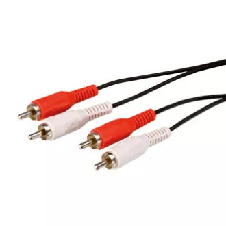 Kabel audio 2x CINCH męski - 2x CINCH męski, 1,5 m, czarny, blister z logo Kabel audio 2x CINCH męski - 2x CINCH męski, 1,5 m, czarny, blister z logo