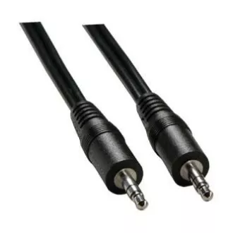 Kabel audio Jack (3,5 mm) męski - Jack (3,5 mm) męski, 1,5 m, czarny, logo