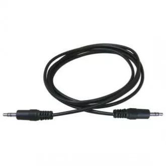 Kabel audio Jack (3,5 mm) męski - Jack (3,5 mm) męski, 1,5 m, czarny, logo