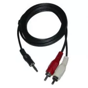 Kabel audio Jack (3,5 mm) męski - 2x CINCH męski, 1,5 m, czarny