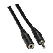 Przedłużacz audio Jack (3,5 mm) męski - Jack (3,5 mm) żeński, 3 m, czarny, logo