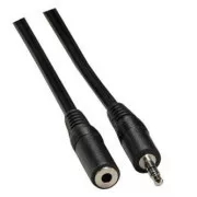 Przedłużacz kabla audio Jack (3,5 mm) męski - Jack (3,5 mm) żeński, 3 m, czarny, blister z logo