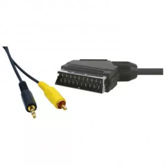 Kabel wideo SCART męski - CINCH męski Jack (3,5 mm) męski, 5m, czarny, WYPRZEDAŻ Kabel wideo SCART męski - CINCH męski Jack (3,5 mm) męski, 5m, czarny, WYPRZEDAŻ