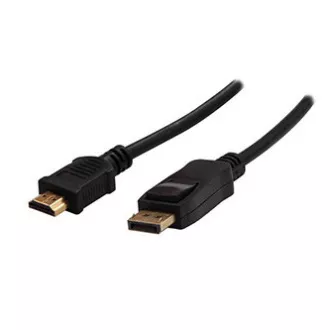 Kabel wideo DisplayPort męski - HDMI męski, 5m, czarny, blister z logo, WYPRZEDAŻ
