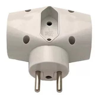 Gniazdo 240V, CEE7 (widełki) - gniazdo 3x, 0.1m, 2x typ E, 1x typ C, białe, 3 gniazda Gniazdo 240V, CEE7 (widełki) - gniazdo 3x, 0.1m, 2x typ E, 1x typ C, białe, 3 gniazda