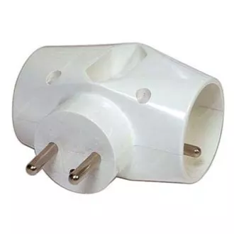Gniazdo 240V, CEE7 (widełki) - gniazdo 3x, 0.1m, 2x typ E, 1x typ C, białe, 3 gniazda Gniazdo 240V, CEE7 (widełki) - gniazdo 3x, 0.1m, 2x typ E, 1x typ C, białe, 3 gniazda