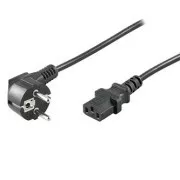 Kabel zasilający 230V, CEE7 (widełki) - C13, 1m, zatwierdzony przez VDE, czarny