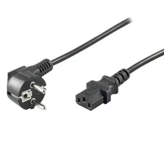 Kabel zasilający 230V, CEE7 (widełki) - C13, 1m, zatwierdzony przez VDE, czarny