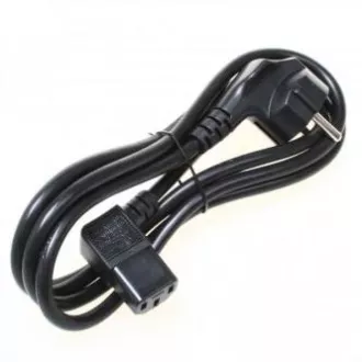 Kabel sieciowy 230V, CEE7 (widełki) - C13, 2m, zatwierdzony przez VDE, czarny, logo, uszkodzony
