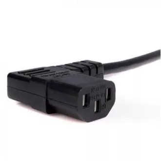 Kabel sieciowy 230V, CEE7 (widełki) - C13, 2m, zatwierdzony przez VDE, czarny, logo, uszkodzony