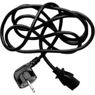 Kabel sieciowy 230V, CEE7 (widełki) - C13, 2m, zatwierdzony przez VDE, czarny, logo, blister