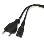 Kabel sieciowy 230V, CEE7/16 (wtyczka euro) - C7, 2m, zatwierdzony przez VDE, czarny, złącze 2-stykowe