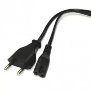 Kabel zasilający 230V, CEE7/16 (wtyczka Euro) - C7, 2m, zatwierdzony przez VDE, czarny, logo, złącze 2-stykowe, NA SPRZEDAŻ