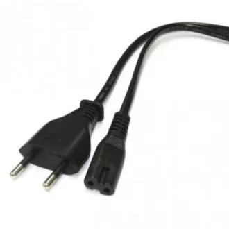 Kabel zasilający 230V, CEE7/16 (wtyczka Euro) - C7, 2m, zatwierdzony przez VDE, czarny, logo, złącze 2-stykowe, NA SPRZEDAŻ