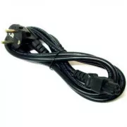 Kabel sieciowy 230V do laptopa, CEE7 (widełki) - C5, 2m, zatwierdzony przez VDE, czarny, logo, złącze w kształcie trójkąta (MickeyM