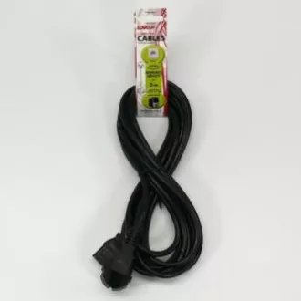 Kabel zasilający 230V, CEE7 (widełki) - C13, 5m, zatwierdzony przez VDE, czarny, logo