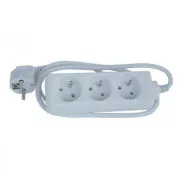 Przedłużacz sieciowy 230V, CEE7 (widełki) - 3x gniazdo, 10m, biały