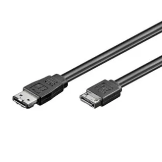 Kabel do transmisji danych z dysku twardego, SATA męski - eSATA męski, 0,5 m, 6 Gb/s, czarny, zapakowany w torbę