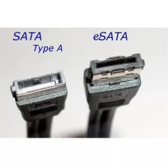 Kabel do transmisji danych z dysku twardego, SATA męski - eSATA męski, 0,5 m, 6 Gb/s, czarny, zapakowany w torbę