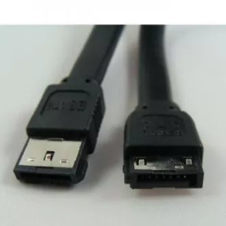 Kabel do transmisji danych z dysku twardego, SATA męski - eSATA męski, 0,5 m, 6 Gb/s, czarny, zapakowany w torbę