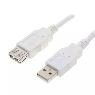 Przedłużacz USB (2.0), USB A męski - USB A żeński, 0,3 m, biały
