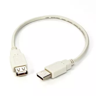 Przedłużacz USB (2.0), USB A męski - USB A żeński, 0,3 m, biały