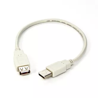 Kabel przedłużający USB Logo (2.0), USB A męski - USB A żeński, 0,3 m, biały, blister
