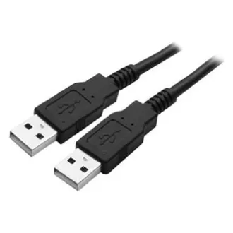 Kabel USB z logo (2.0), USB A męski - USB A męski, 1,8 m, czarny, blister, High Speed