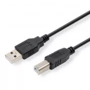 Kabel USB z logo (2.0), USB A męski - USB B męski, 1,8 m, czarny