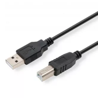 Kabel USB z logo (2.0), USB A męski - USB B męski, 1,8 m, czarny