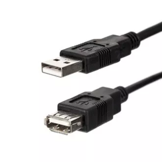 Przedłużacz USB (2.0), USB A męski - USB A żeński, 1,8 m, czarny